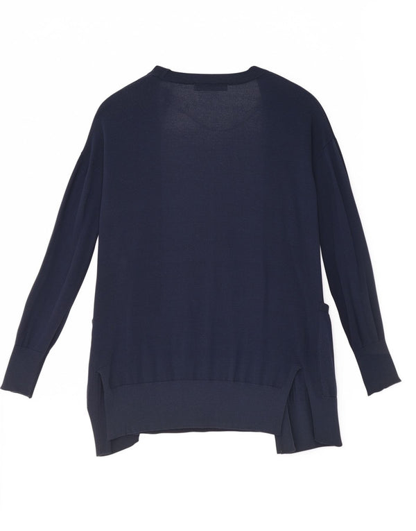 Marks & Spencer Suéter feminino Longline Open Cardigan Reino Unido 6 XS Azul marinho