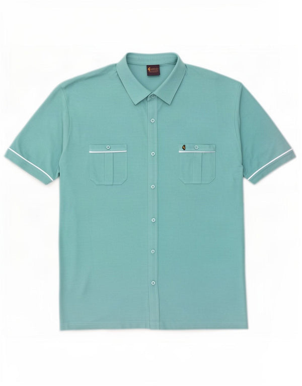 Camisa masculina de manga curta Gabicci 2XL algodão turquesa