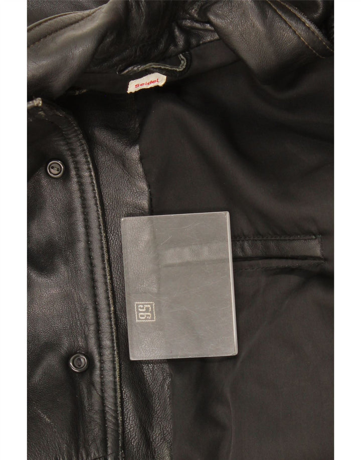 Jaqueta de couro masculina vintage UK 38 média preta