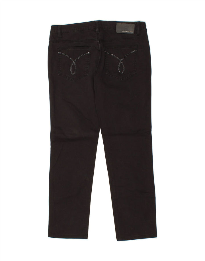 CALVIN KLEIN Womens Crop Casual Trousers W32 L27  Black Vintage Calvin Klein and Second-Hand Calvin Klein from Messina Hembry 