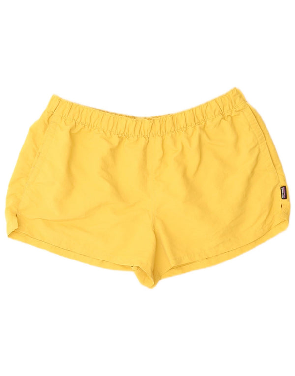 Shorts esportivos femininos PATAGONIA UK 14 grande nylon amarelo