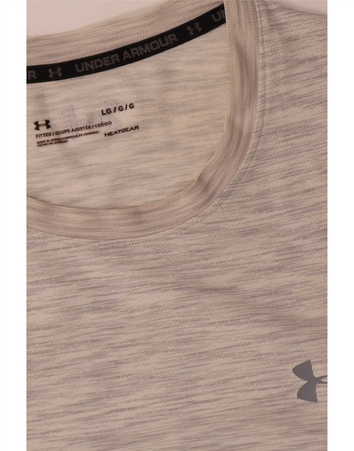 Under Armour Masculino Heat Gear Top manga comprida grande cinza manchado