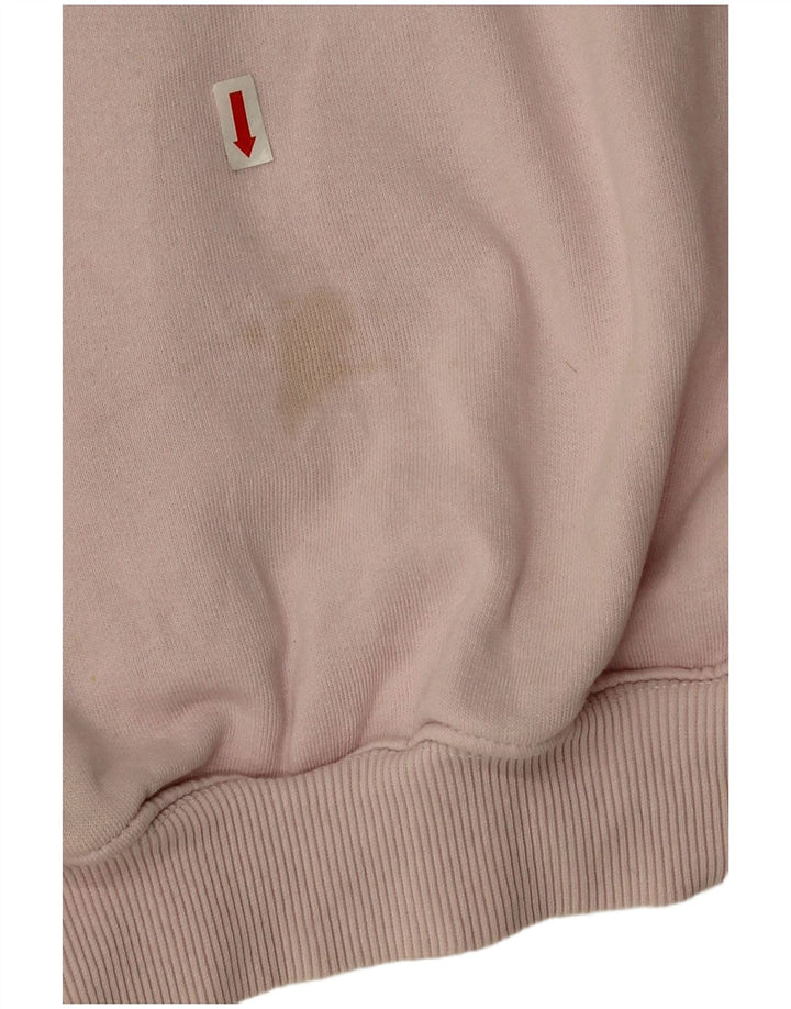 Zara Womens Crop Oversized Moletom Jumper Reino Unido 14 Médio Algodão Rosa