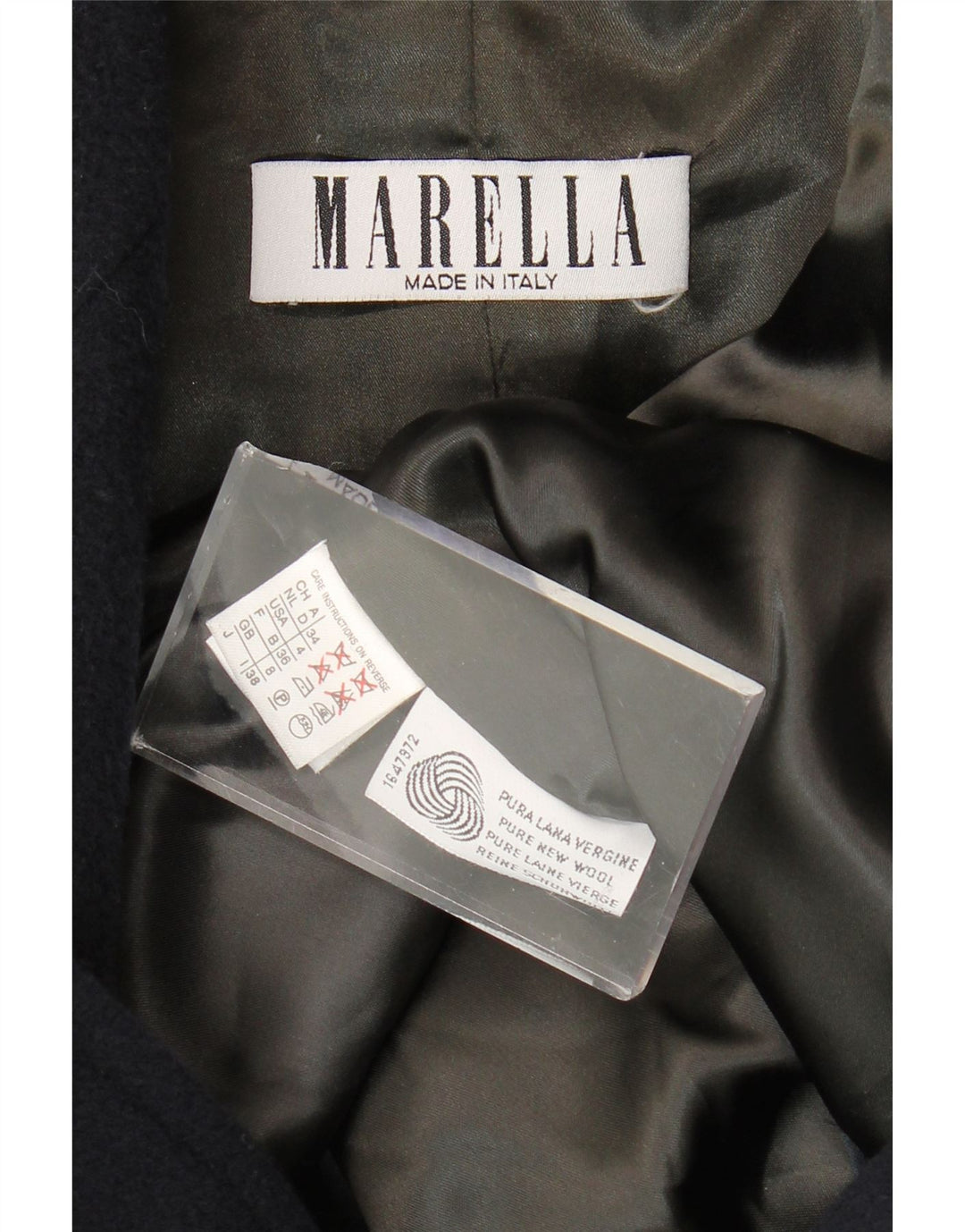 Casaco feminino grande com peito duplo Marella Reino Unido 8 pequeno azul marinho
