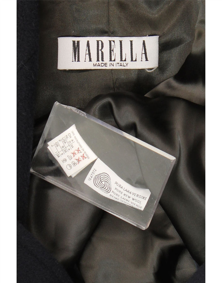 Casaco feminino grande com peito duplo Marella Reino Unido 8 pequeno azul marinho