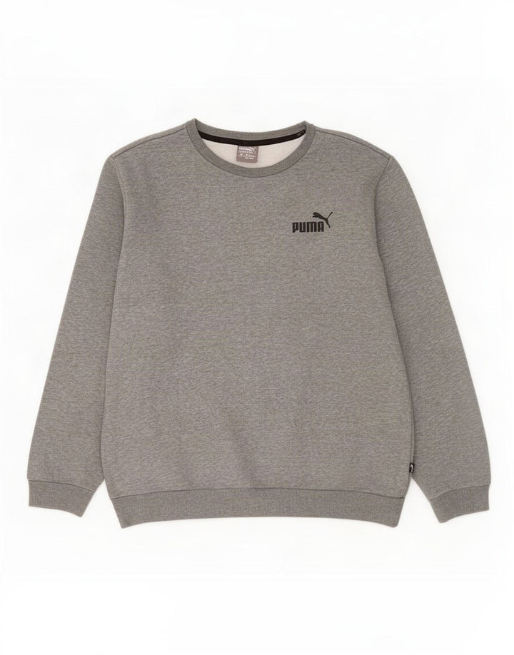 Puma moletom masculino jumper grande algodão manchado cinza