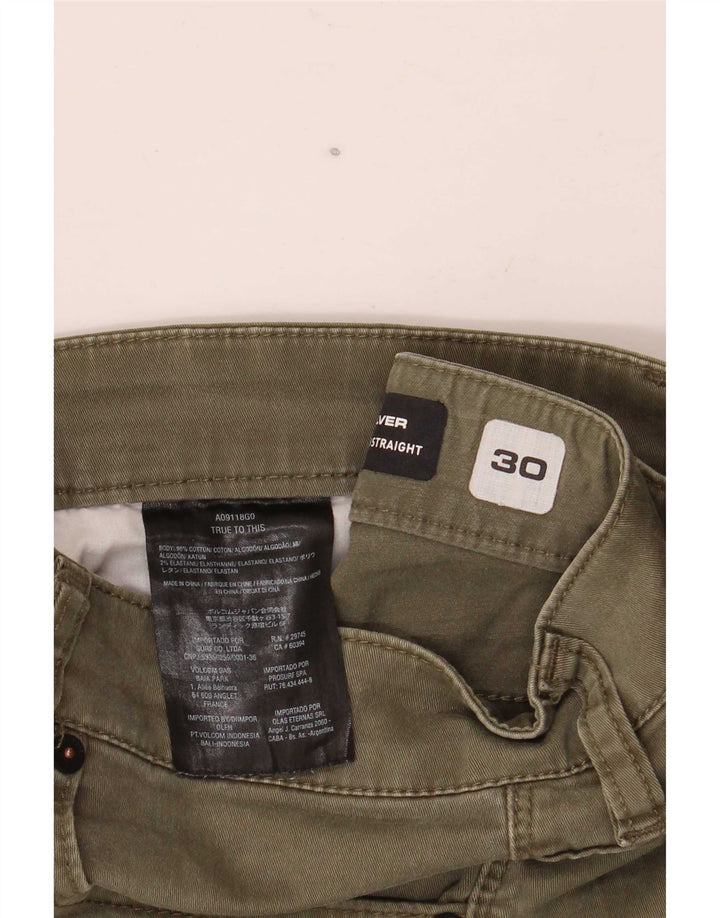 Volcom Masculino Solver Denim Shorts W30 Médio Algodão Cáqui