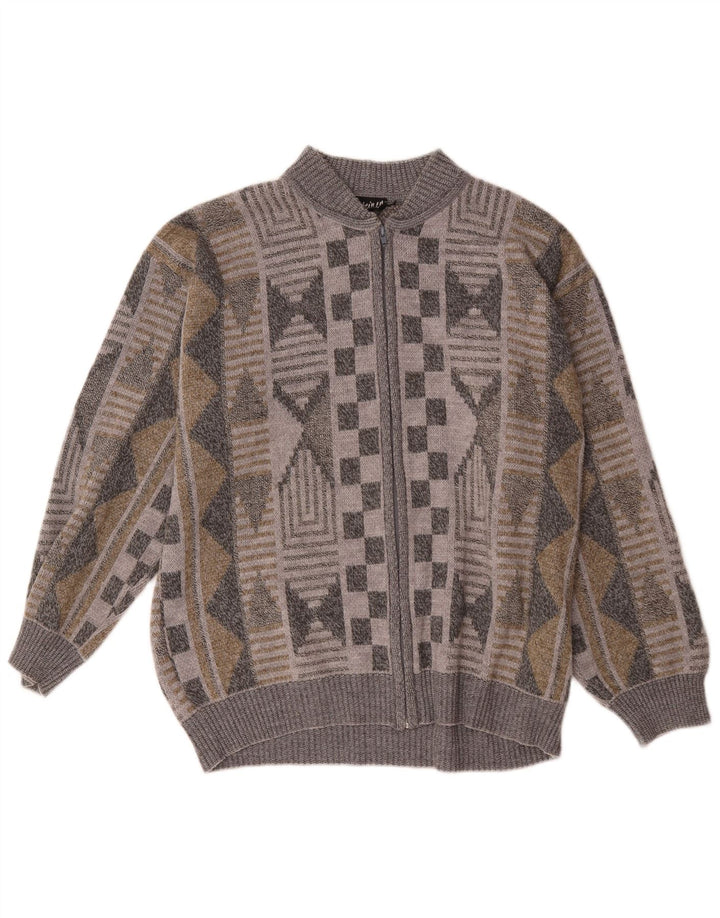 Steiner Mens Cardigan Sweater XL Multicolorido Geométrico
