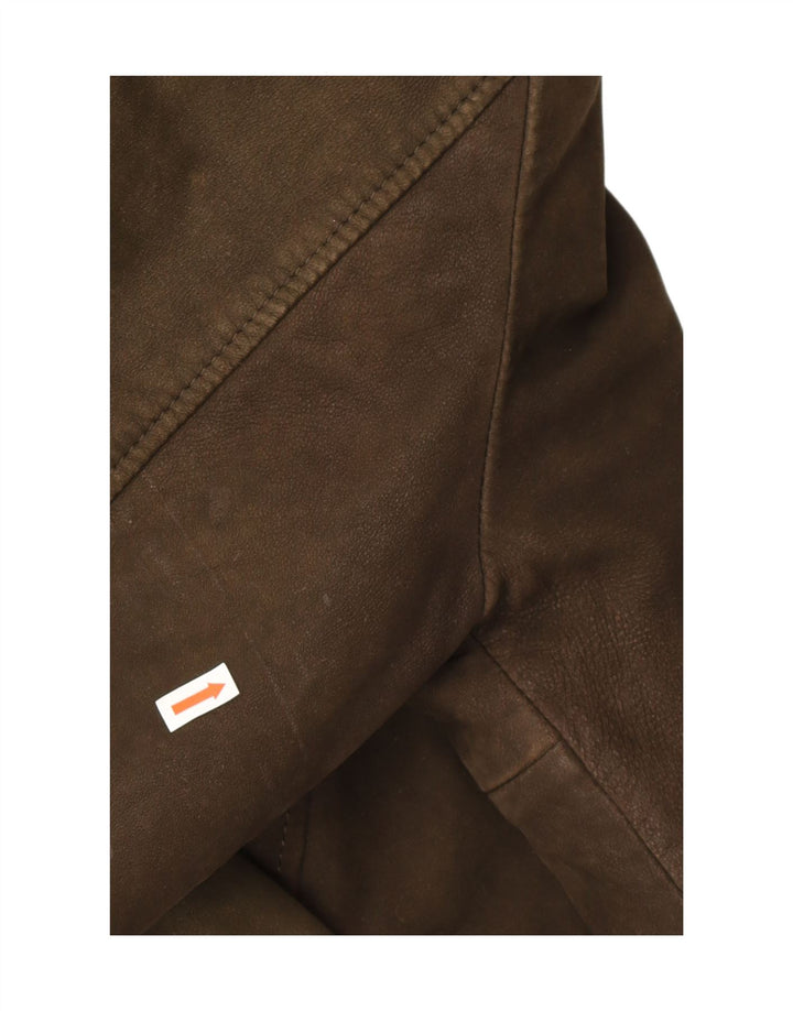 Jaqueta masculina de camurça Scotch & Soda Reino Unido 40 grande couro cáqui