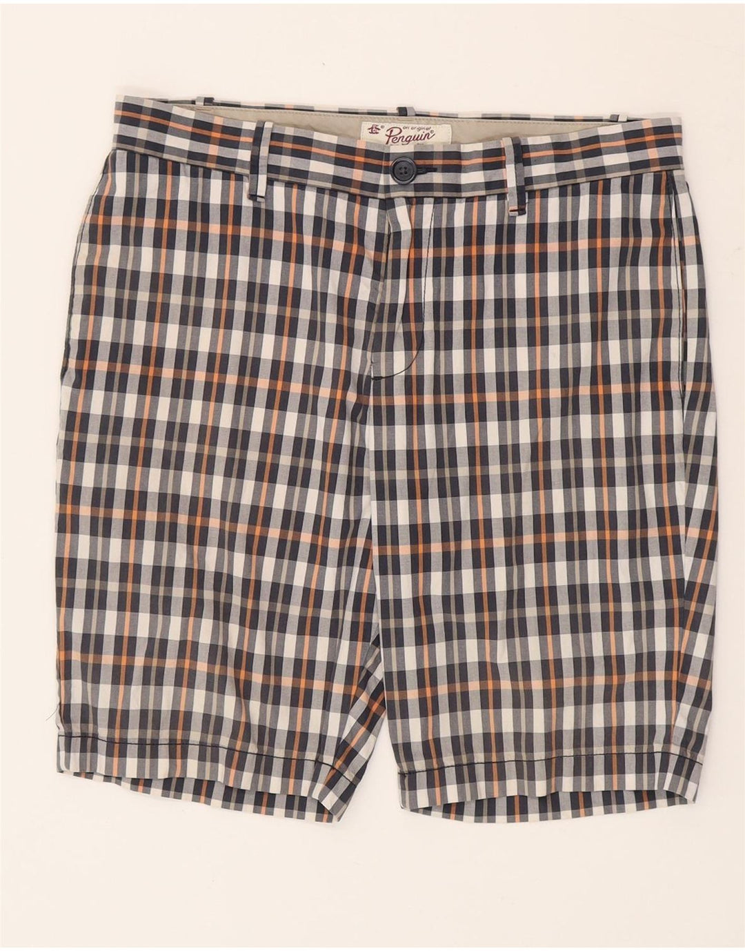 Shorts Chino Masculino Penguin W32 Médio Algodão Xadrez Multicolorido