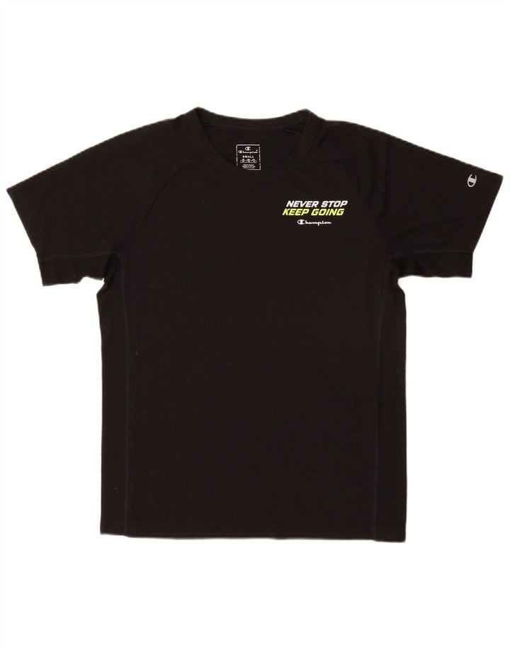 Camiseta masculina gráfica Champion pequena preta
