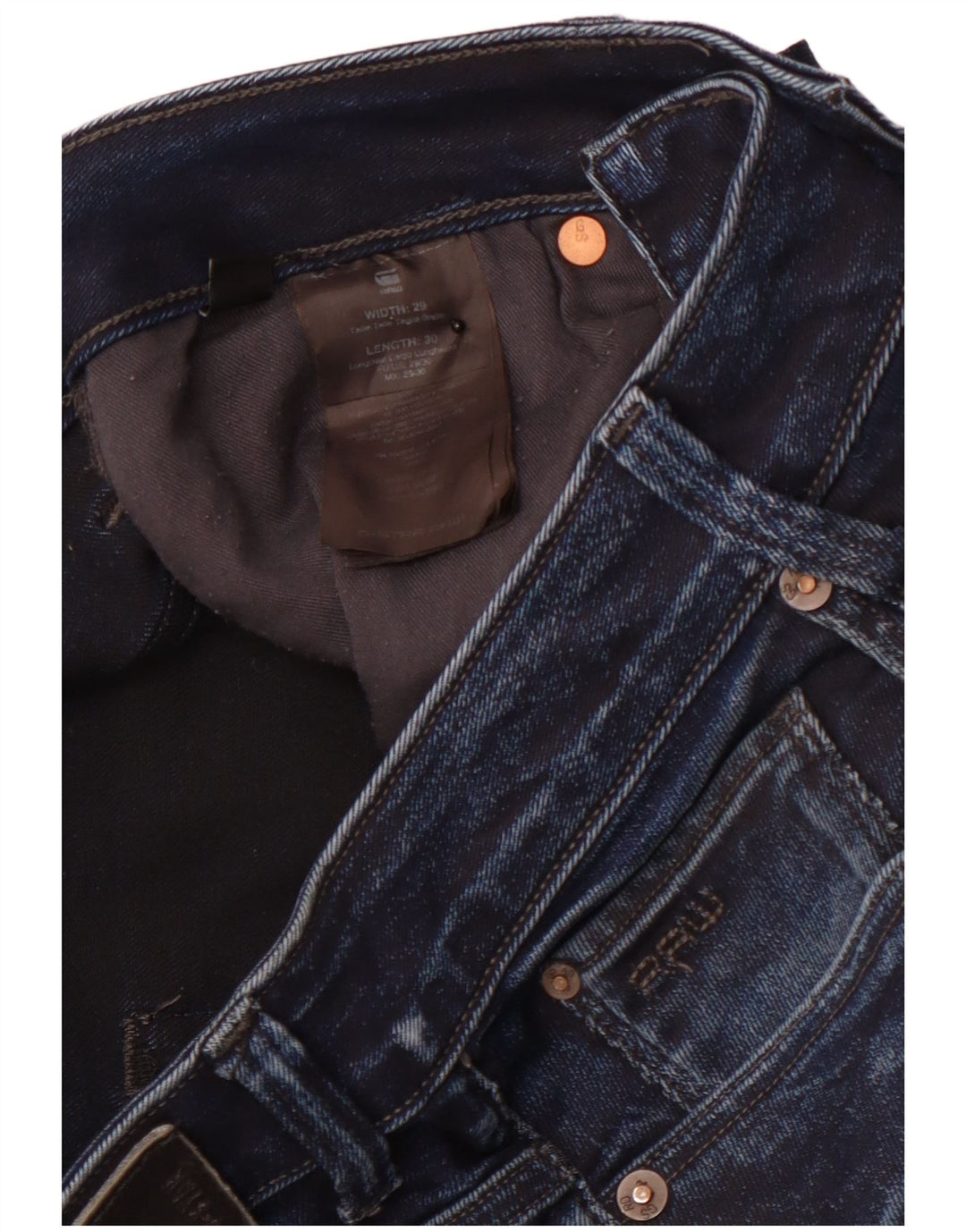 Calça jeans feminina G-STAR 3301 Slim W29 L30 azul marinho algodão