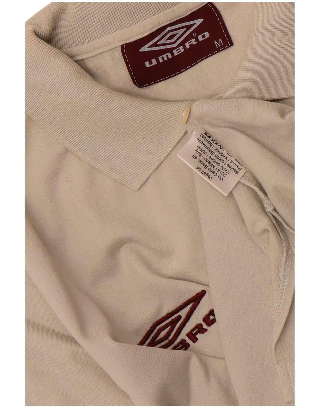 Camisa polo masculina Umbro gráfica média algodão branco