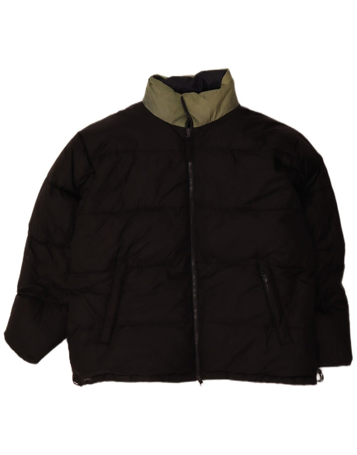 Jaqueta acolchoada masculina BLEND com ajuste solto e gráfico UK 40 grande bloco colorido vermelho