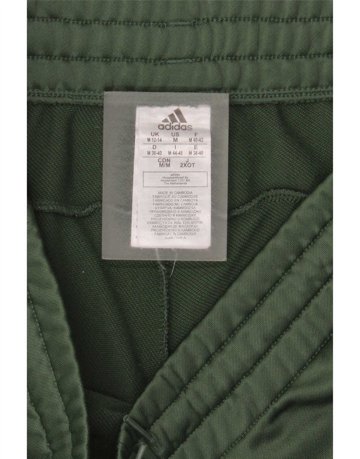 Calças de treino masculinas Adidas Joggers UK 12/14 poliéster verde médio