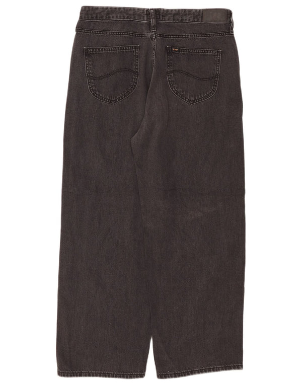 Lee feminino cintura alta cropped jeans solto W30 L25 preto