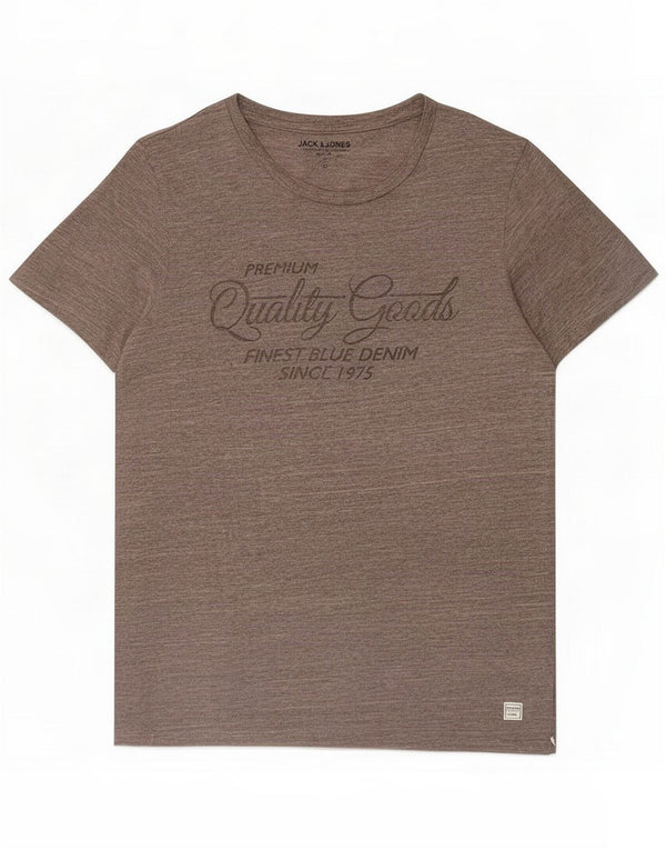 Jack & Jones Camiseta gráfica masculina Top de algodão cinza médio
