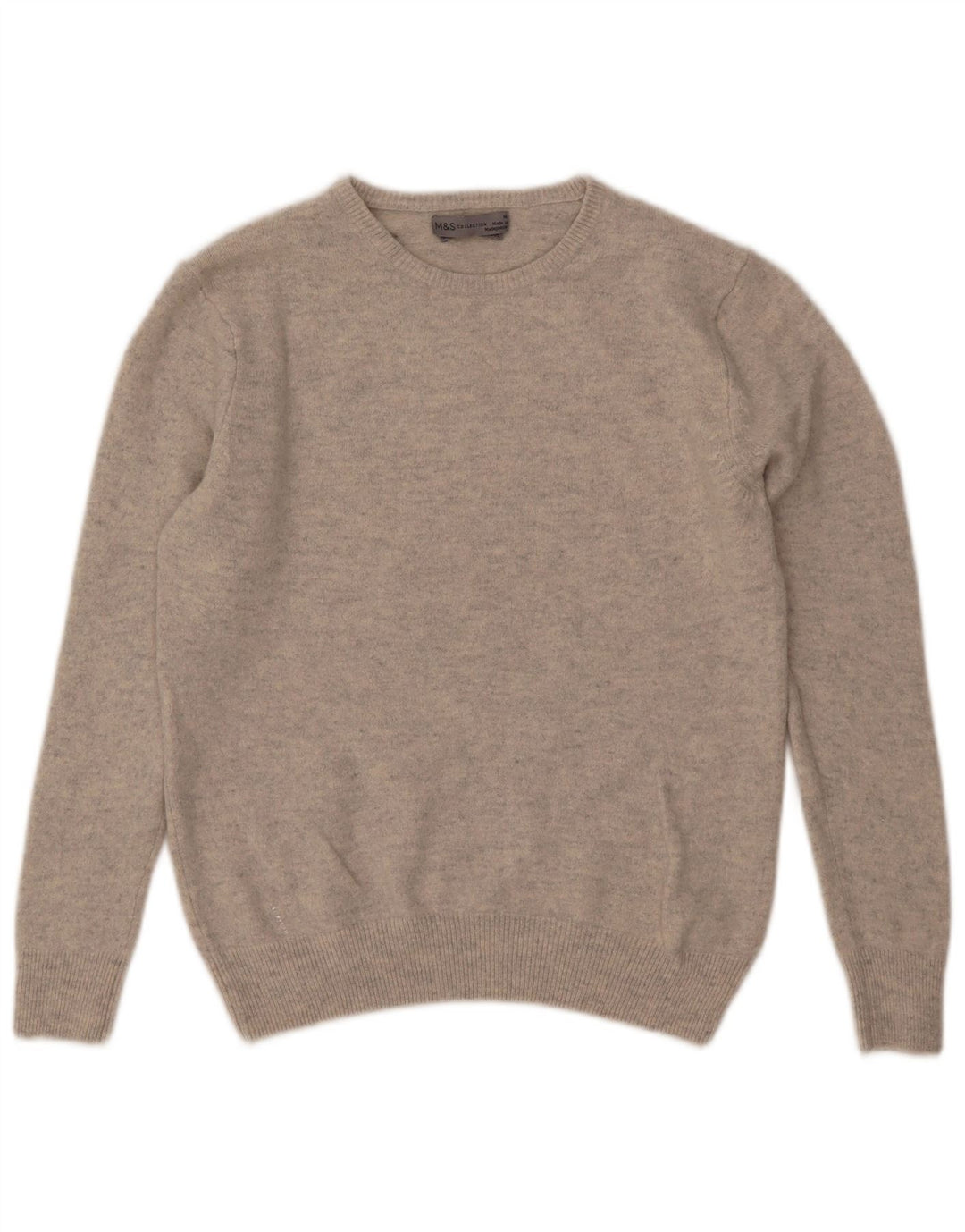 Suéter feminino Marks & Spencer com gola redonda Reino Unido 14 cinza médio manchado