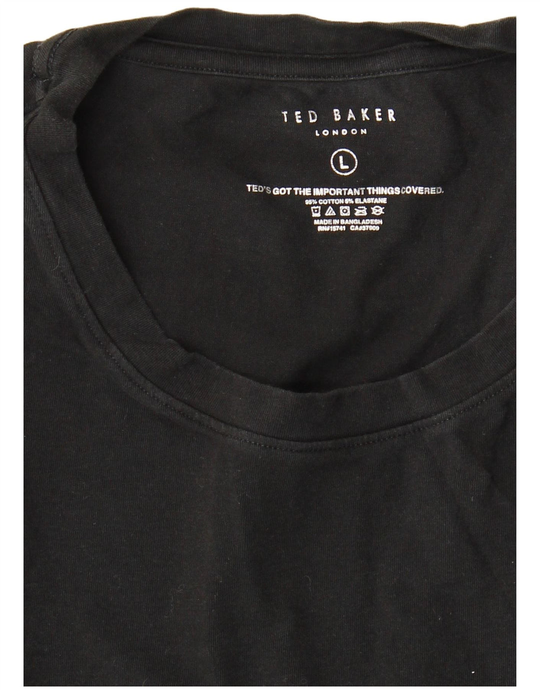Camiseta masculina Ted Baker grande algodão preto
