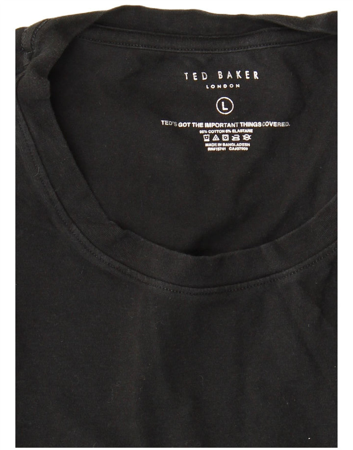 Camiseta masculina Ted Baker grande algodão preto