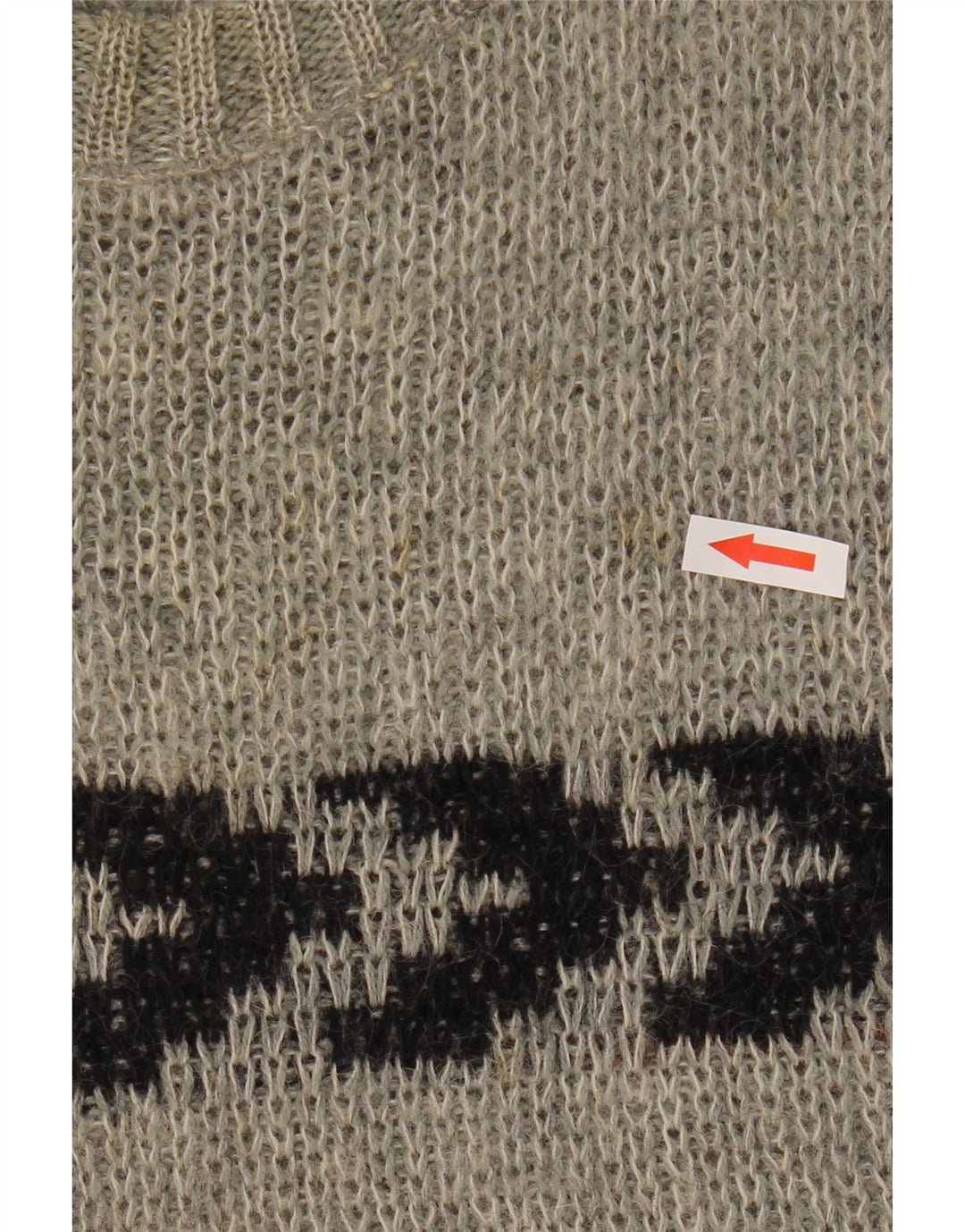 Suéter vintage masculino com gola redonda tamanho 40 listrado cinza médio