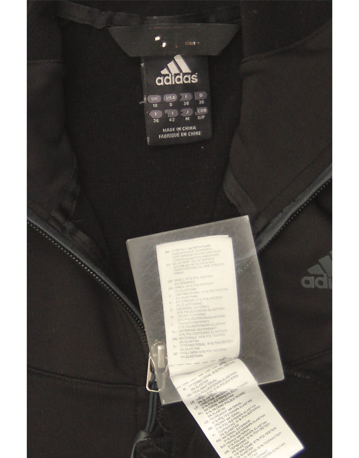 Suéter adidas feminino com capuz e zíper Reino Unido 10 pequeno poliéster preto