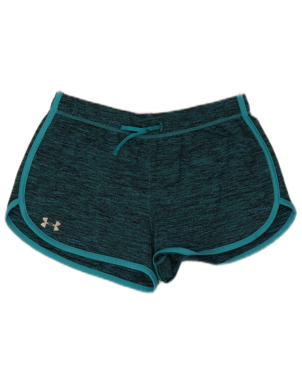 Shorts esportivos femininos Under Armour UK 14 médio azul manchado