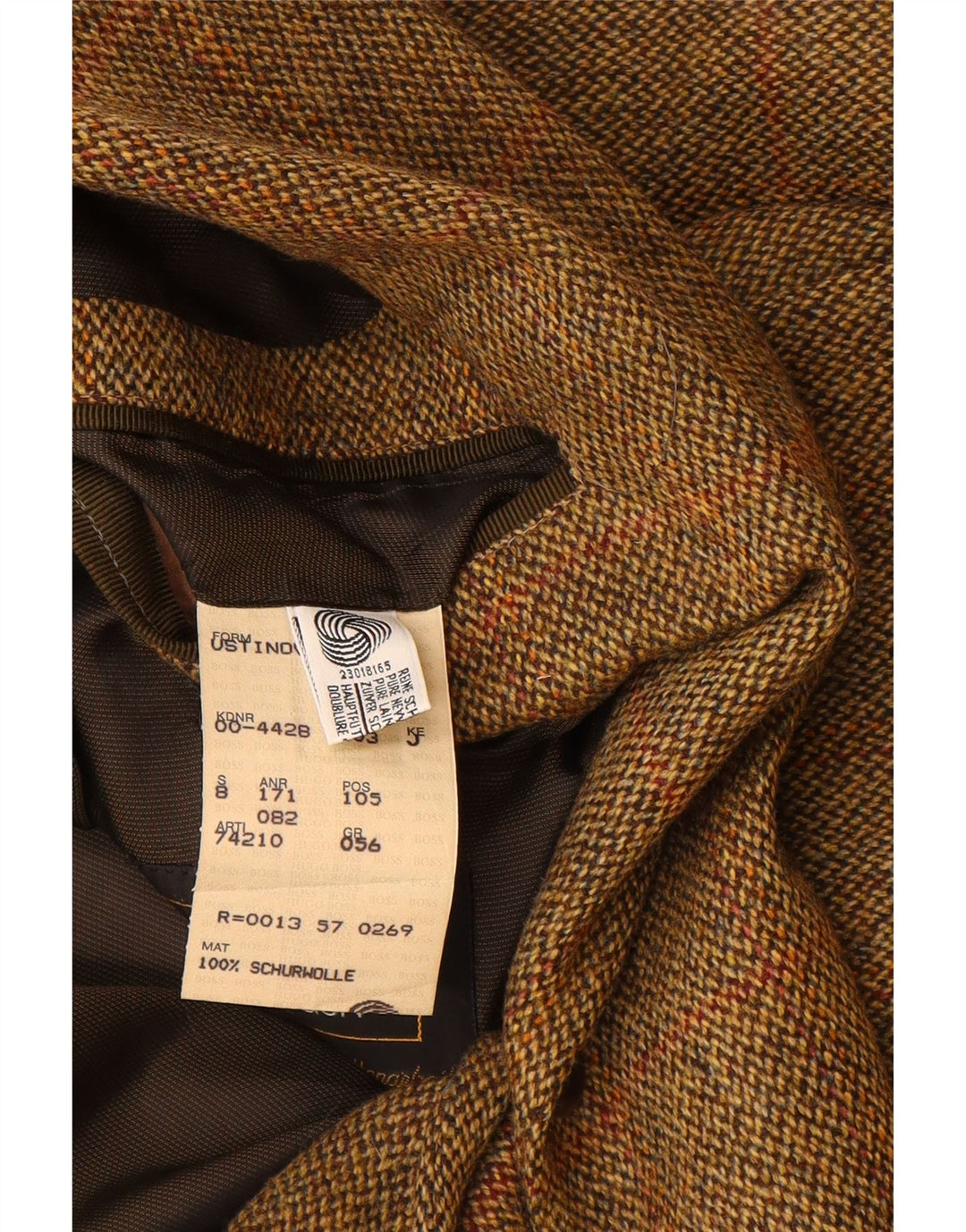 Jaqueta blazer masculina de 2 botões HUGO BOSS EU 56 3XL marrom xadrez nova lã