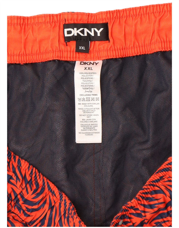 Shorts de natação masculino Dkny 2XL poliéster geométrico laranja
