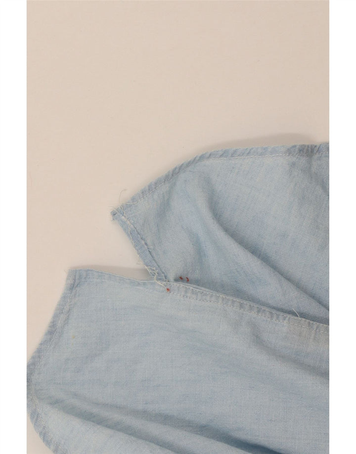 Camisa feminina Ralph Lauren de manga curta grande tamanho US 4 algodão azul pequeno