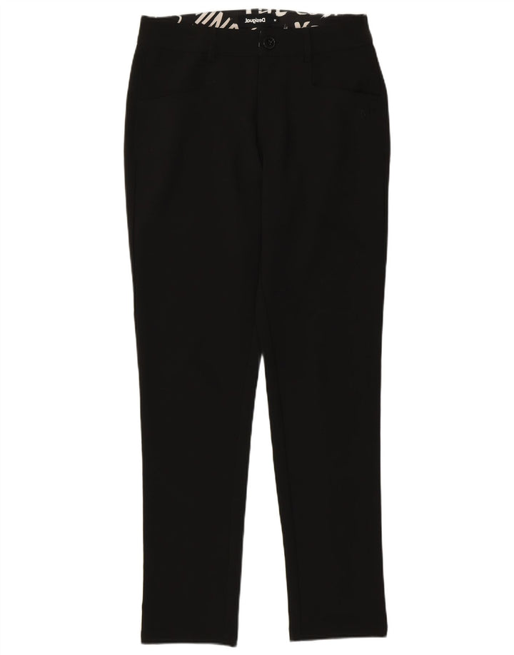 Calça casual feminina Desigual Slim médio W28 L28 preta