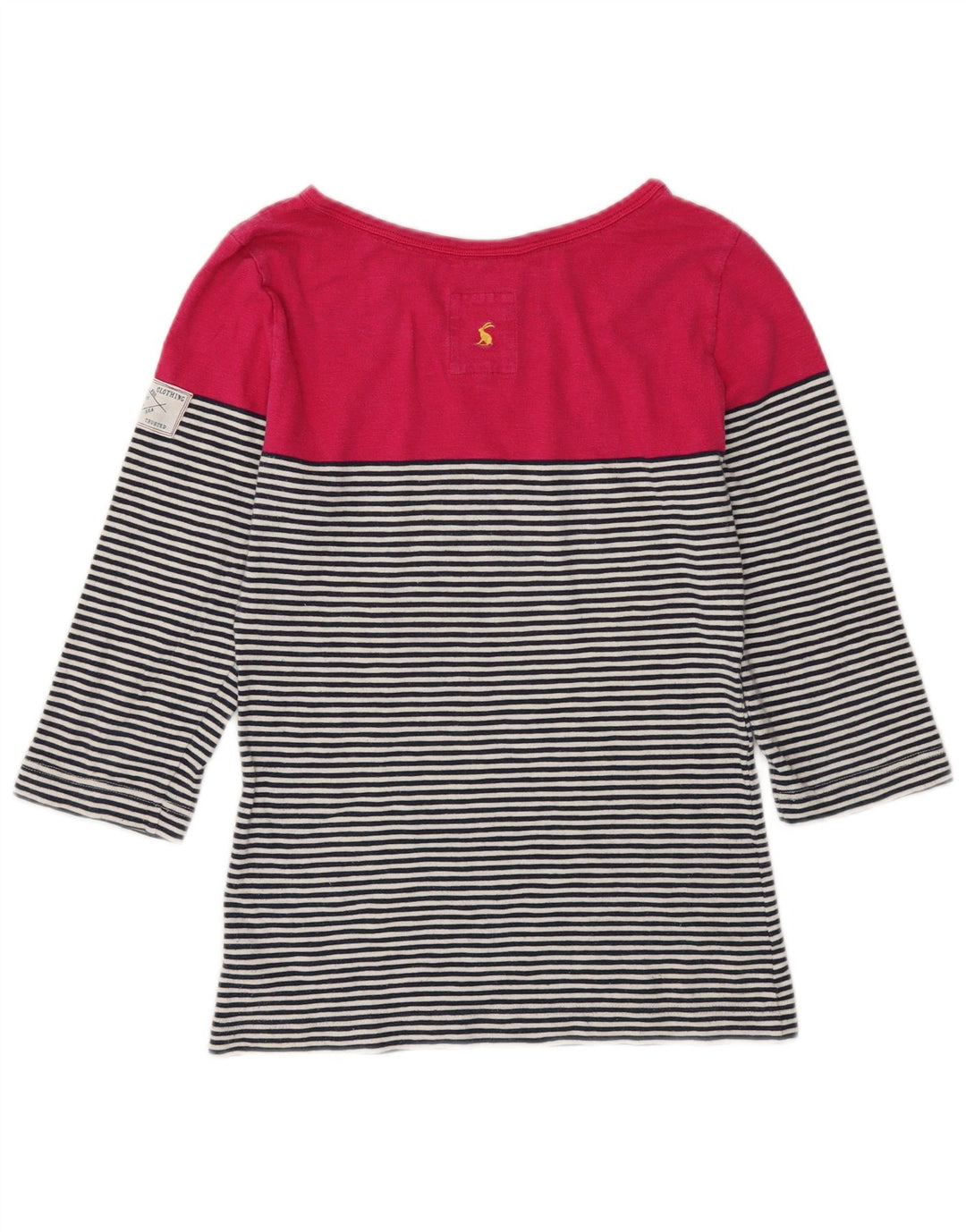 Top feminino Joules manga 3/4 Reino Unido 10 pequeno algodão listrado multicolorido