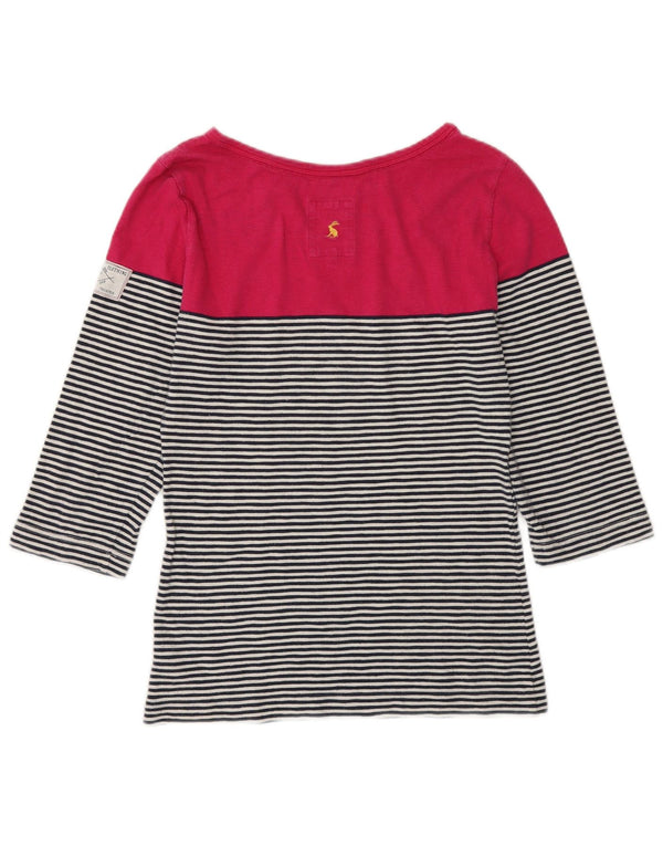 Top feminino Joules manga 3/4 Reino Unido 10 pequeno algodão listrado multicolorido