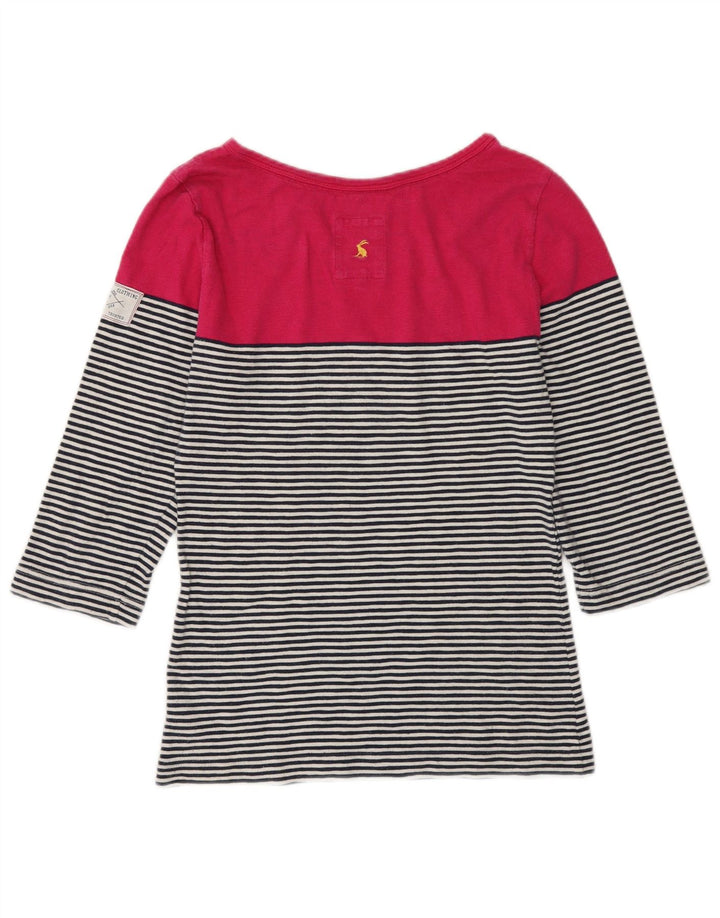 Top feminino Joules manga 3/4 Reino Unido 10 pequeno algodão listrado multicolorido