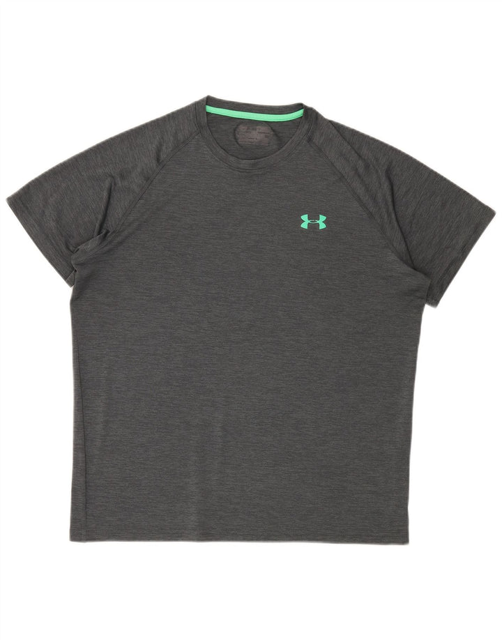 Camiseta masculina UNDER ARMOUR grande cinza manchada