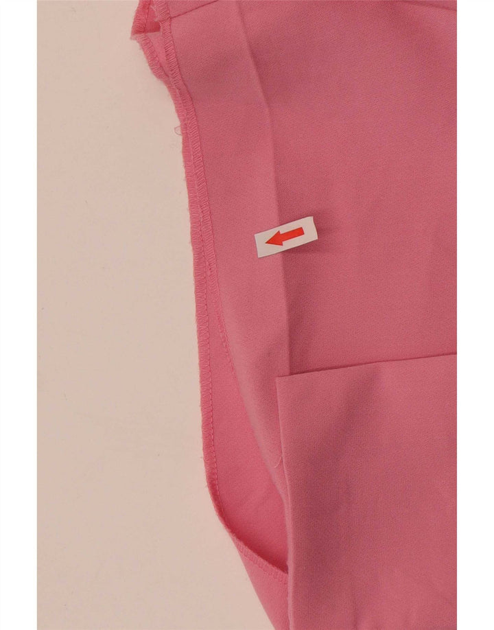 Zara Shorts feminino cintura alta casual médio W28 poliéster rosa
