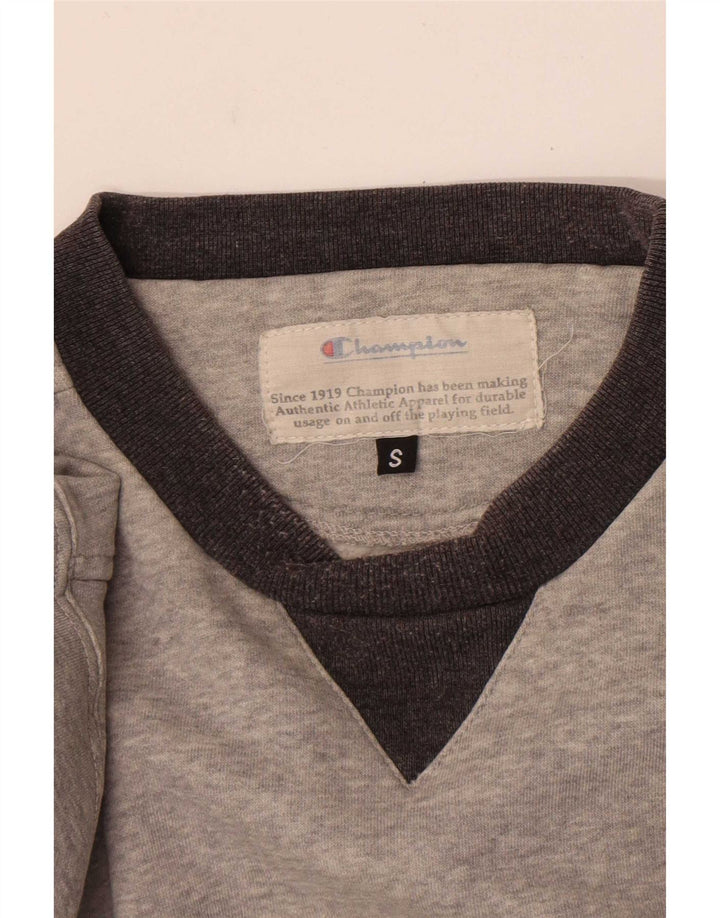 Champion moletom masculino jumper pequeno cinza colorblock