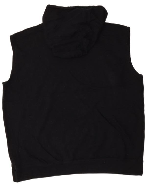 Zara Womens Sleeveless Oversized Hoodie Jumper UK 14 Medium Black Cotton
