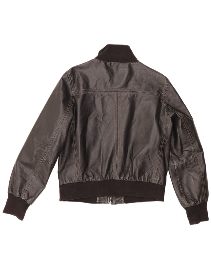 Jaqueta bomber feminina de couro Conbipel IT 48 XL preta colorblock