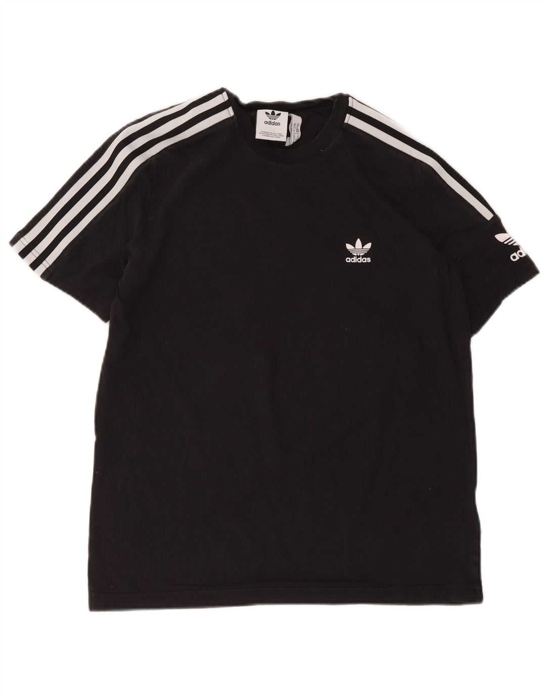 Adidas Mens Camiseta Top Médio Algodão Preto