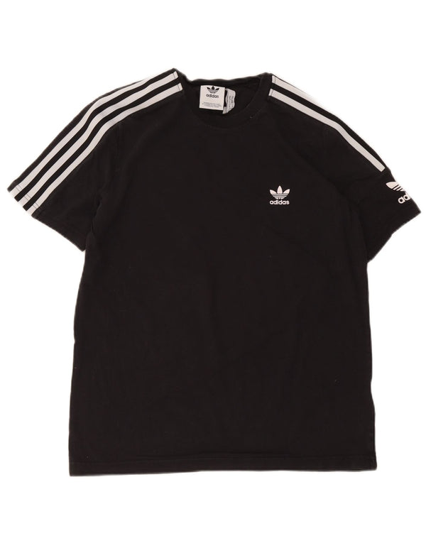 Adidas Mens Camiseta Top Médio Algodão Preto