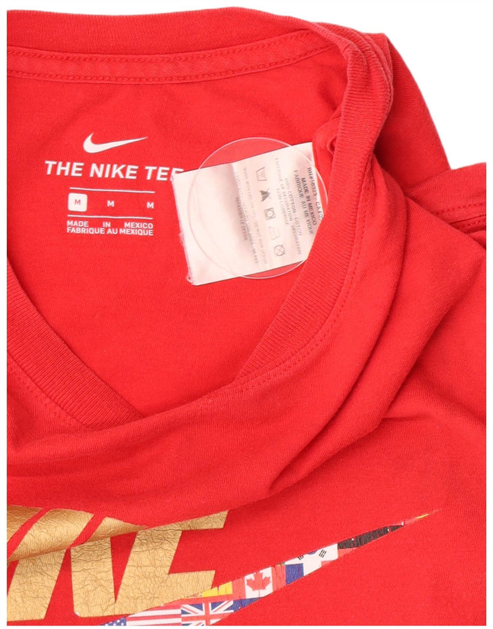 Camiseta Nike masculina gráfica Top médio algodão vermelho