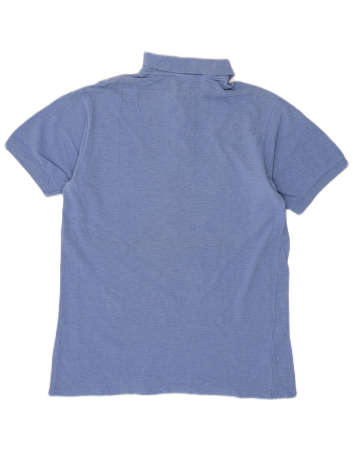Camisa polo masculina Lacoste tamanho 4 algodão azul médio