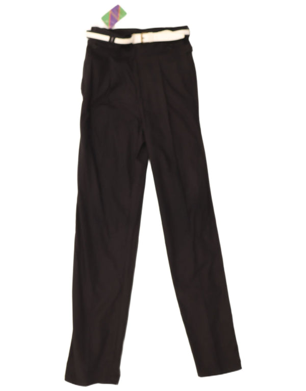 Calça feminina casual justa Wampum IT 44 médio W28 L34 algodão preto
