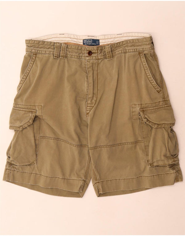 Polo Ralph Lauren Mens Cargo Shorts W38 XL Algodão cáqui