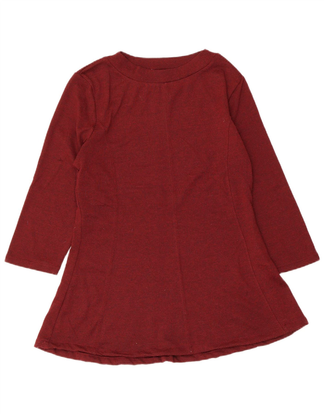 Blusa feminina MARKS & SPENCER manga 3/4 Reino Unido 12 médio Borgonha manchada