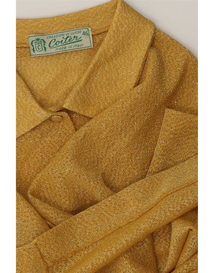 Blusa feminina vintage IT 46 grande amarela