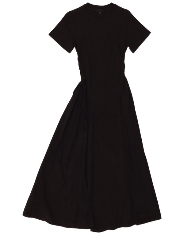 Vestido maxi feminino Cos UK 8 pequeno algodão preto
