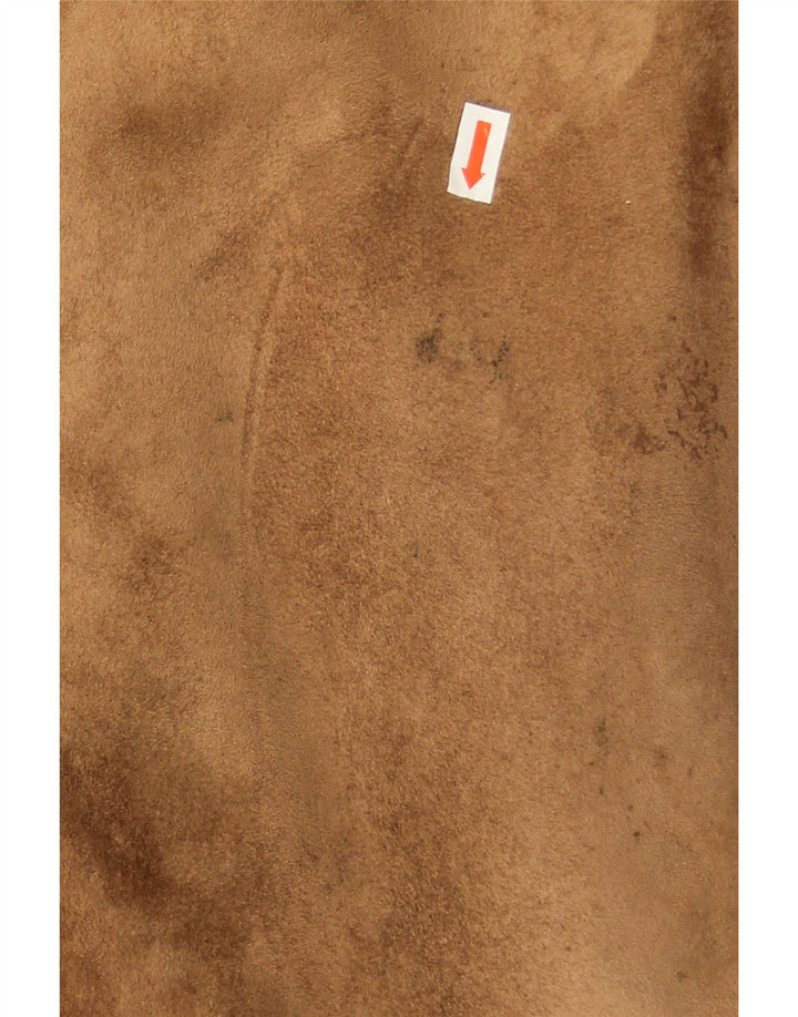 Casaco feminino vintage de shearling IT 44 médio marrom shearling clássico