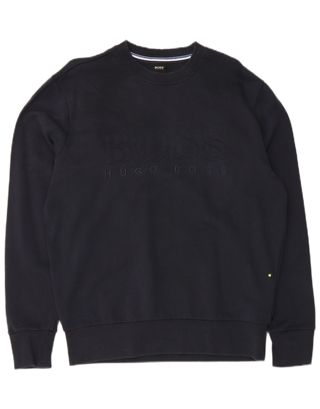 Hugo Boss moletom gráfico masculino jumper médio algodão azul marinho